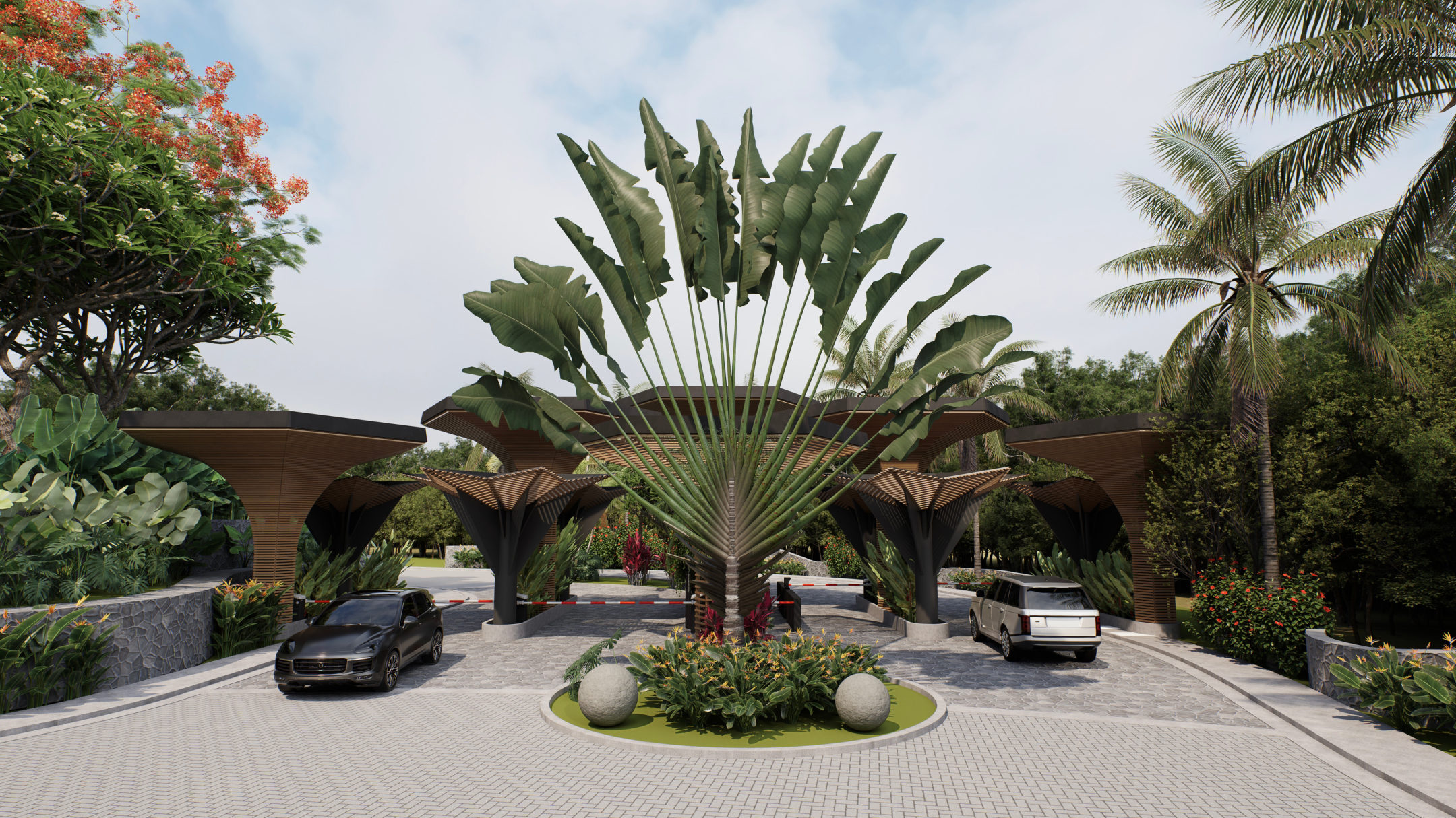 Render del pórtico de acceso, Serena Blue