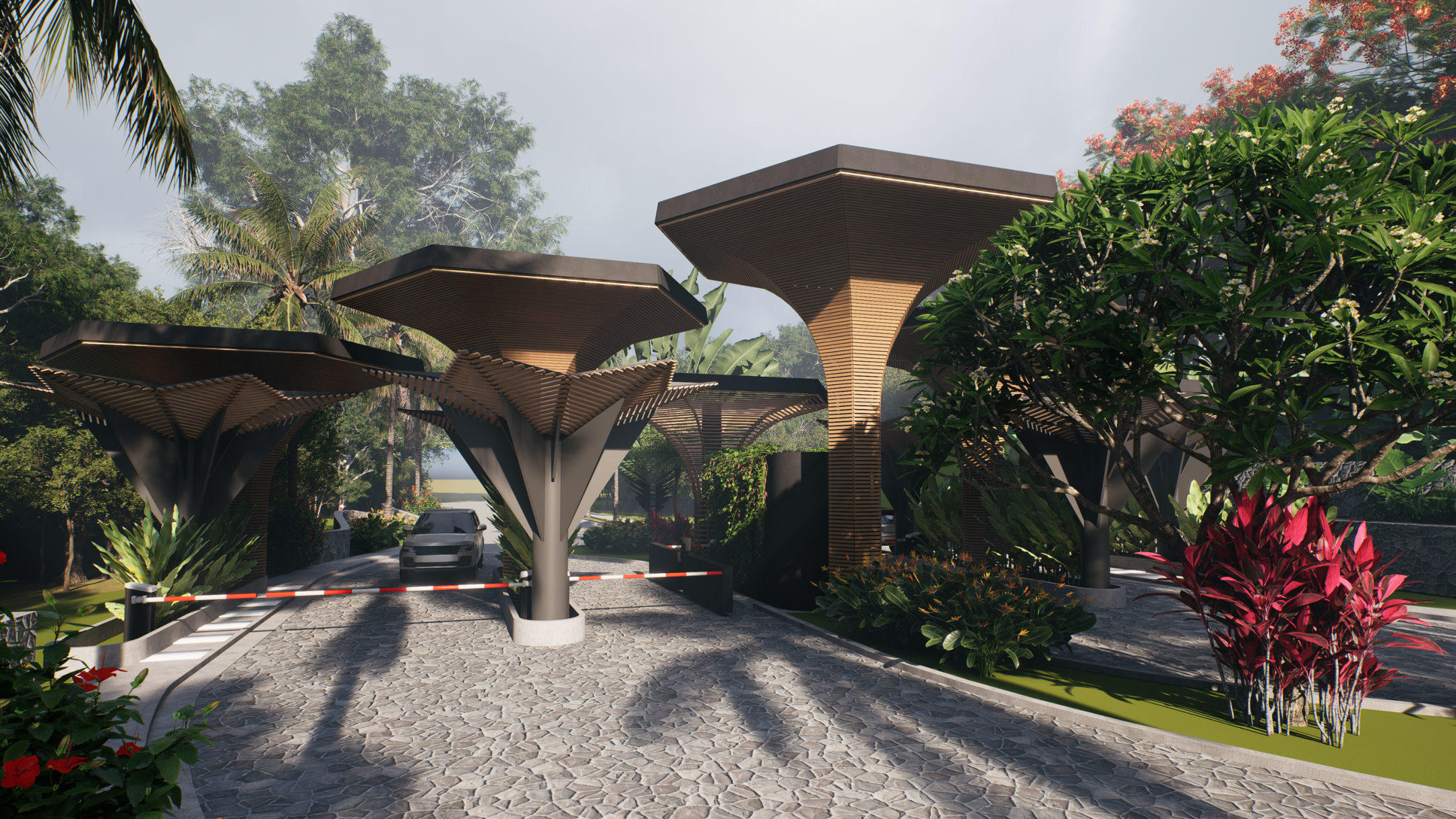 Render del pórtico de acceso, Serena Blue