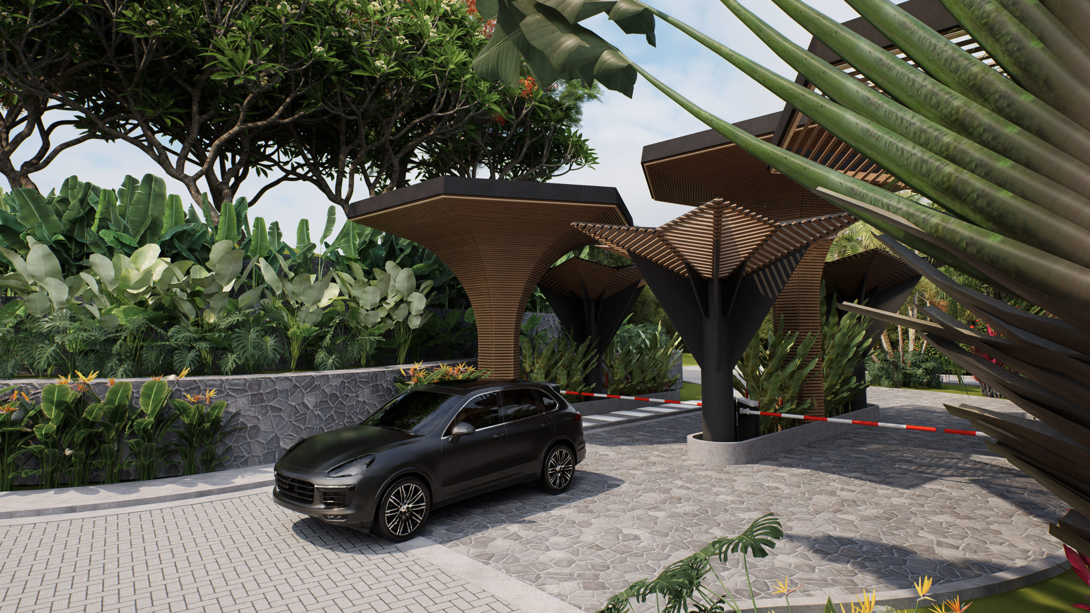 Render del pórtico de acceso, Serena Blue